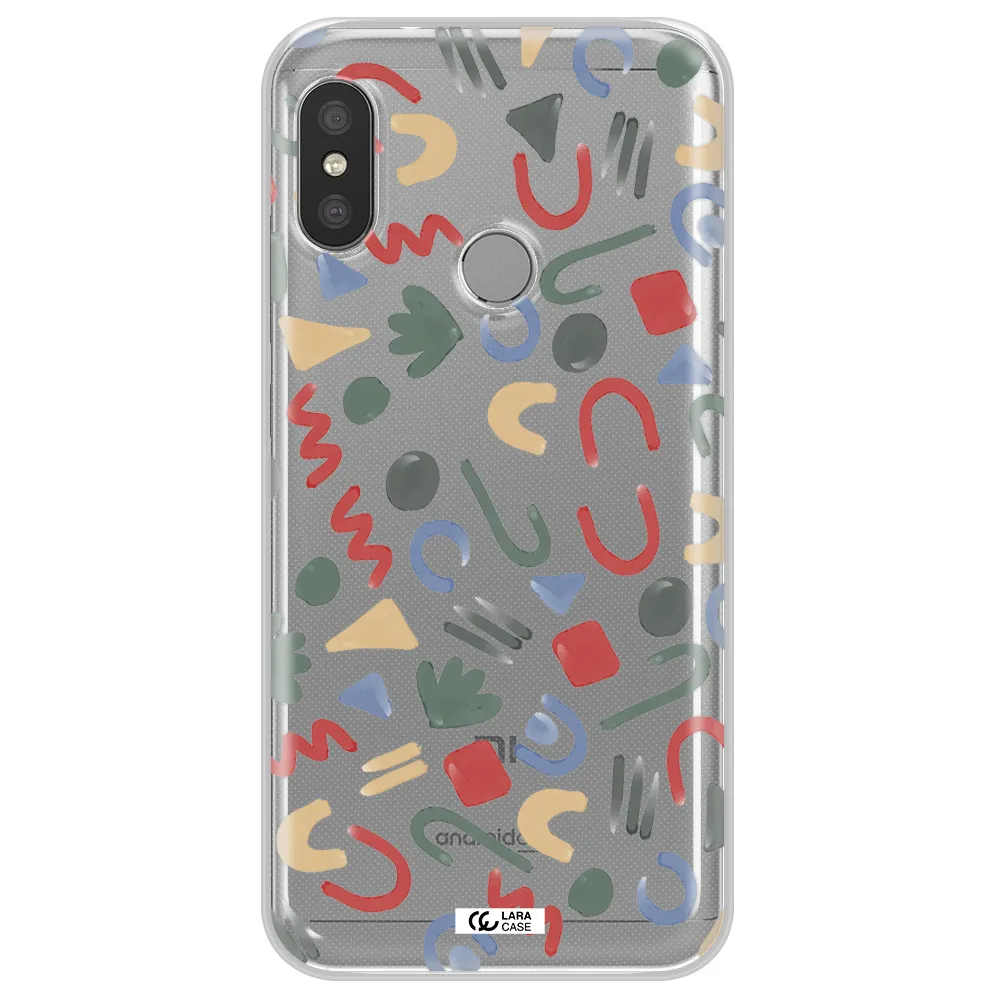 a pattern of colorful shapes Xiaomi Redmi 6 Pro Clear TPU Case