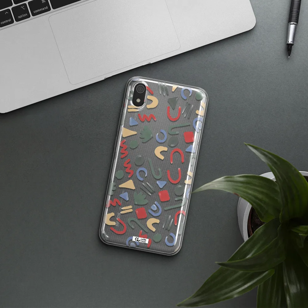 a pattern of colorful shapes Xiaomi Redmi 7A Clear TPU Case