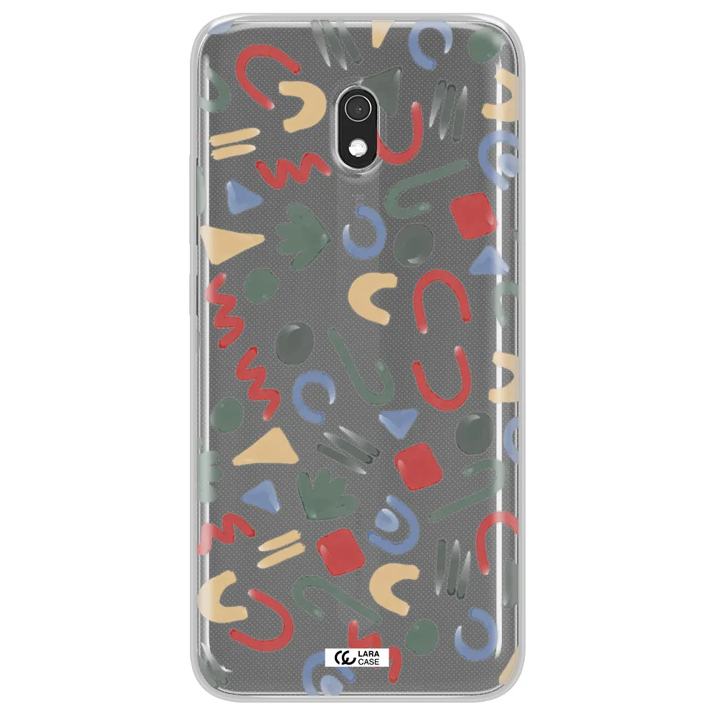 a pattern of colorful shapes Xiaomi Redmi 8A Clear TPU Case
