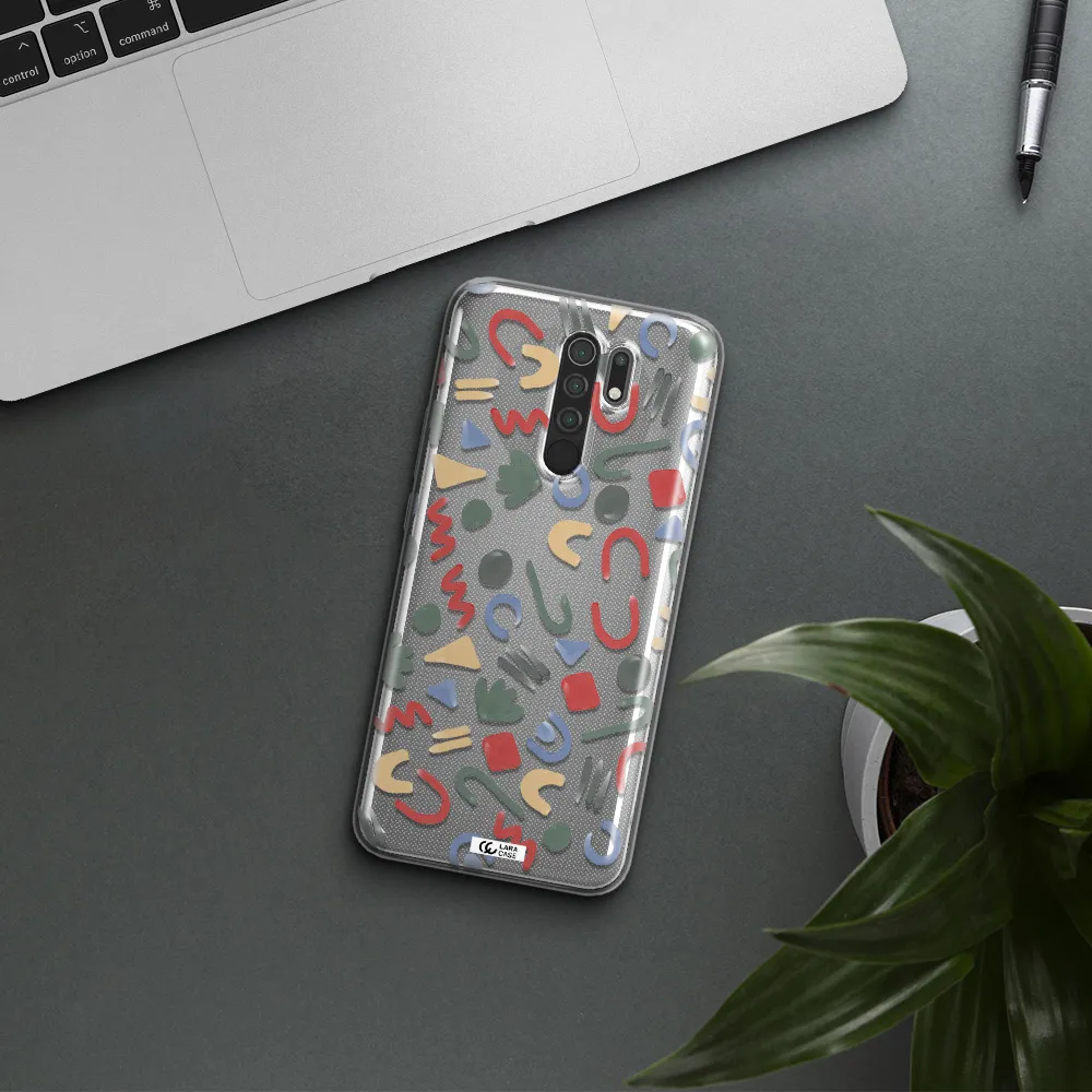a pattern of colorful shapes Xiaomi Redmi 9 Clear TPU Case