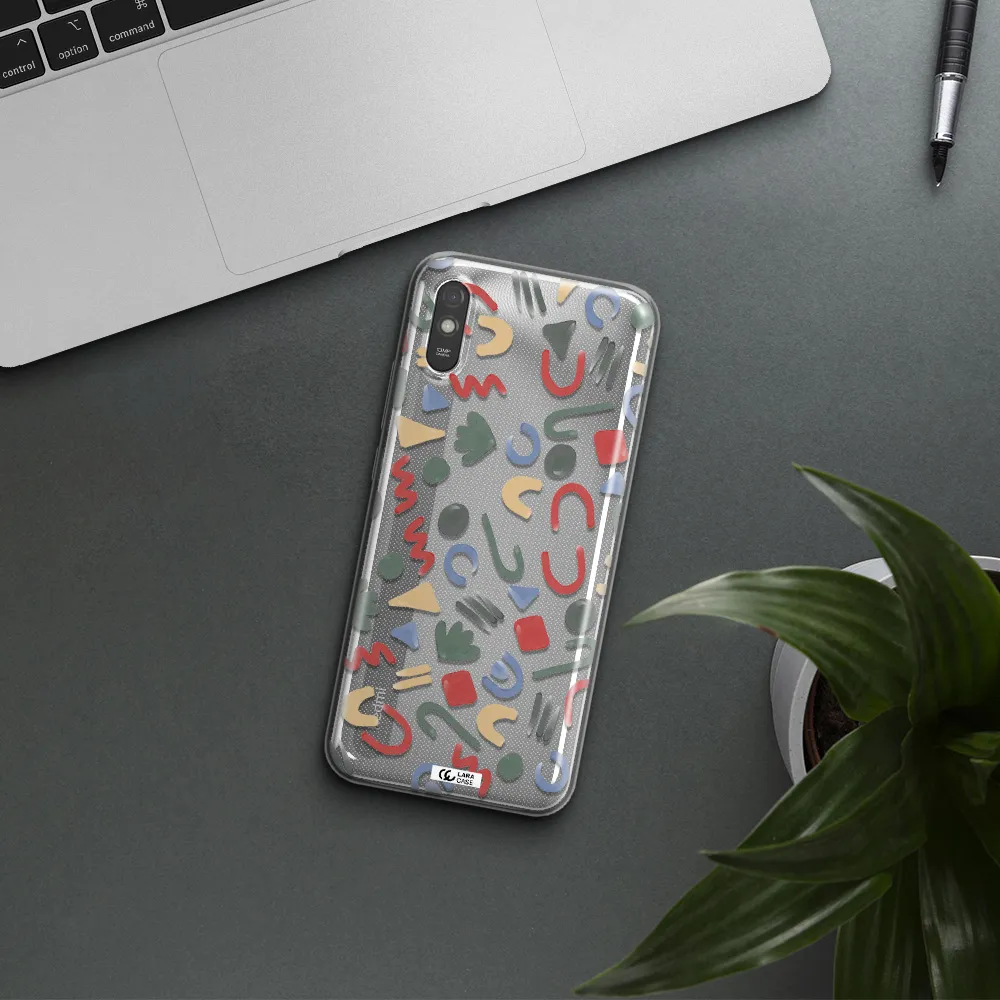 a pattern of colorful shapes Xiaomi Redmi 9A Clear TPU Case