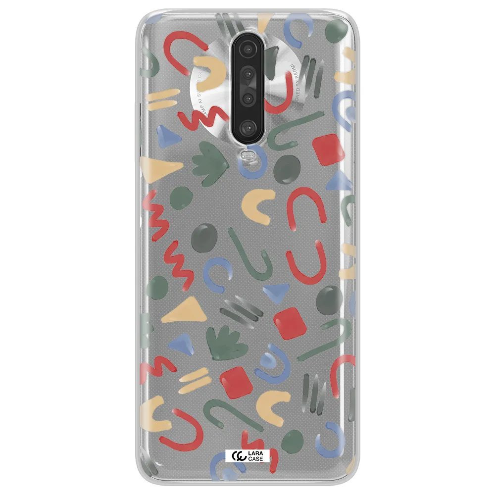 a pattern of colorful shapes Xiaomi Redmi K30 Clear TPU Case