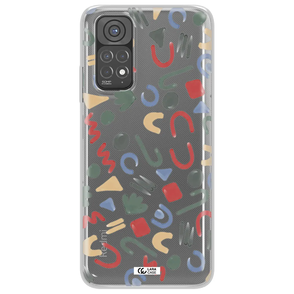 a pattern of colorful shapes Xiaomi Redmi Note 11 Clear TPU Case