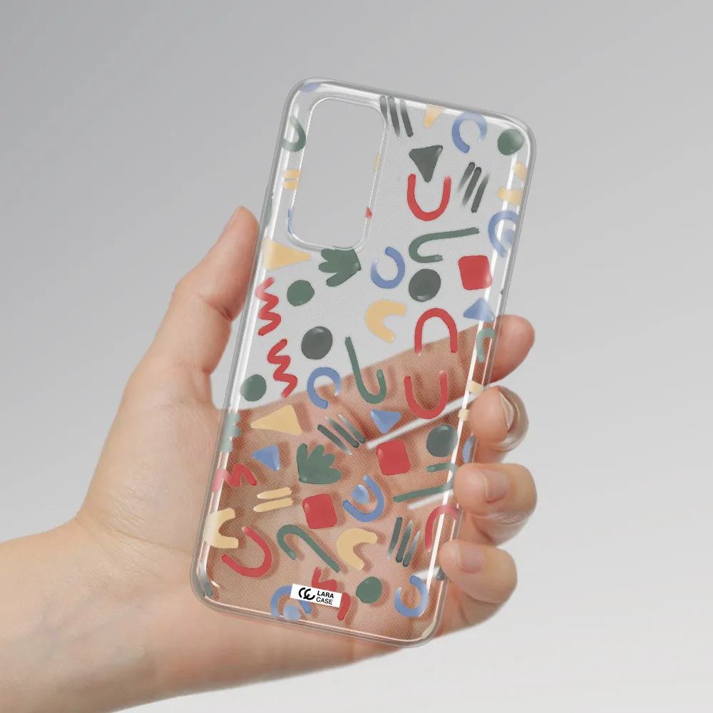 a pattern of colorful shapes Xiaomi Redmi Note 11 Clear TPU Case