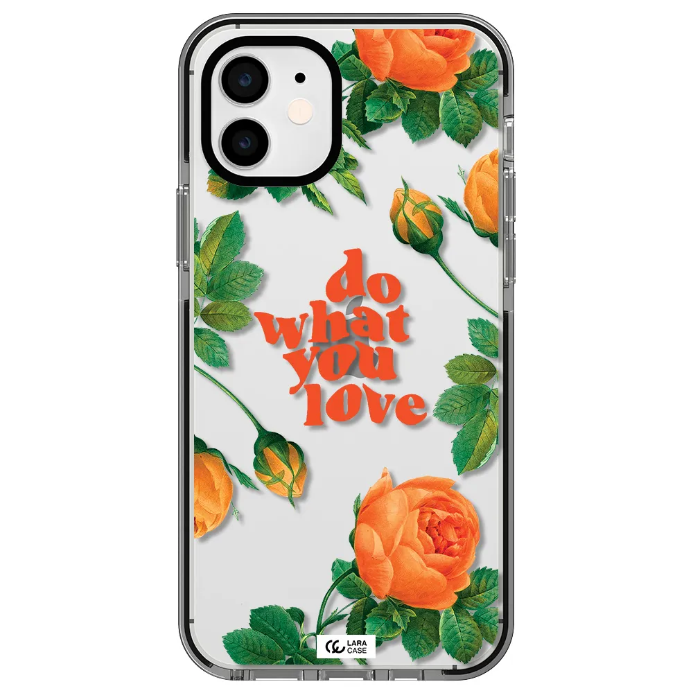 a close up of flowers Apple iPhone 11 impact black border Case