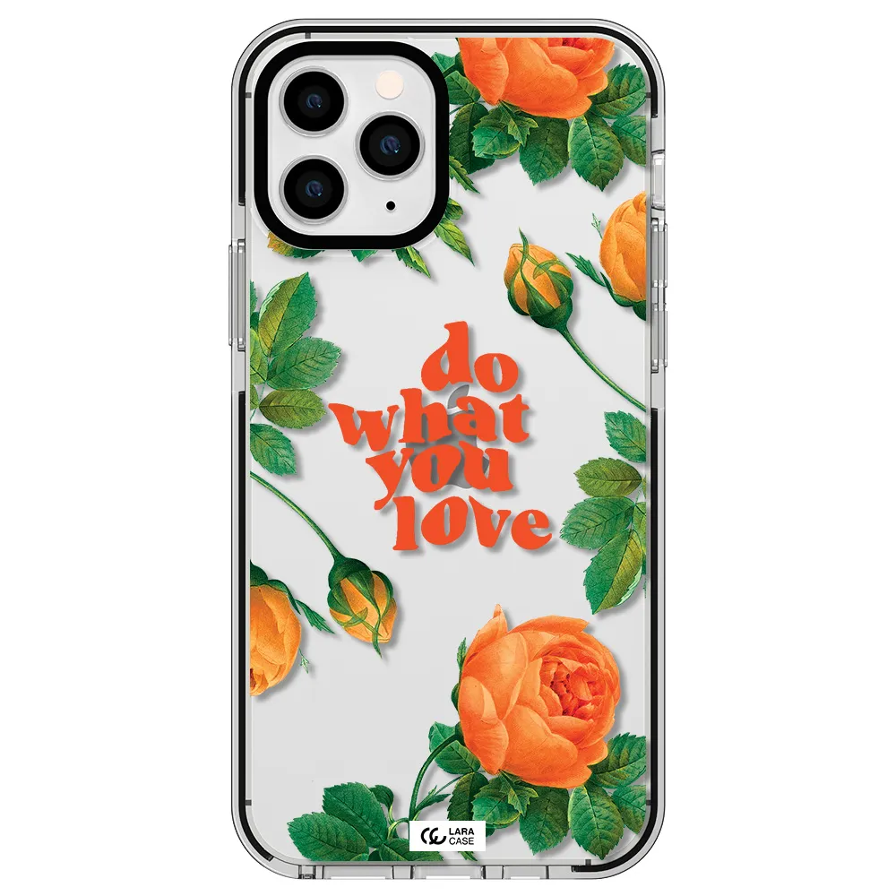 a close up of flowers Apple iPhone 11 pro impact black border Case