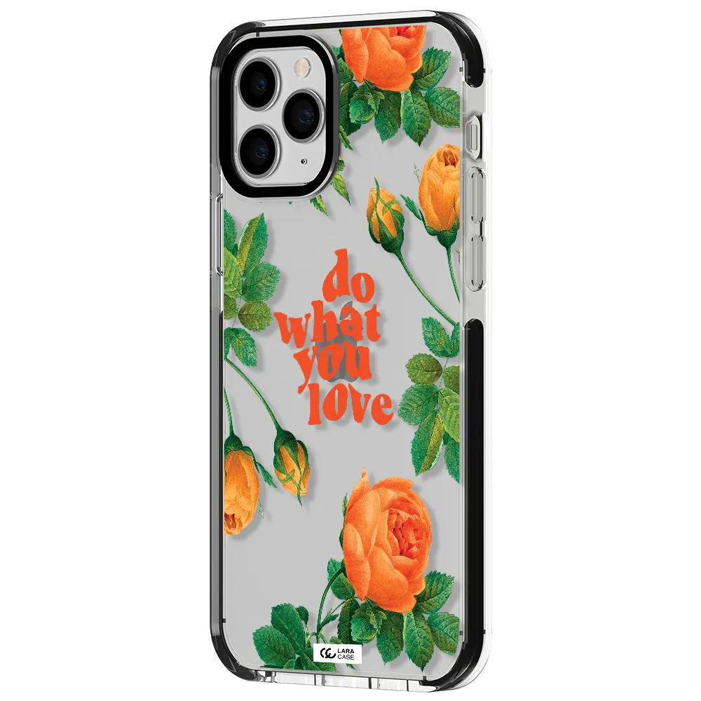 a close up of flowers Apple iPhone 11 pro impact black border Case