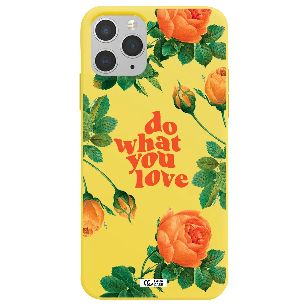 a close up of flowers Apple iPhone 11 pro max Silicone canary yellow Case