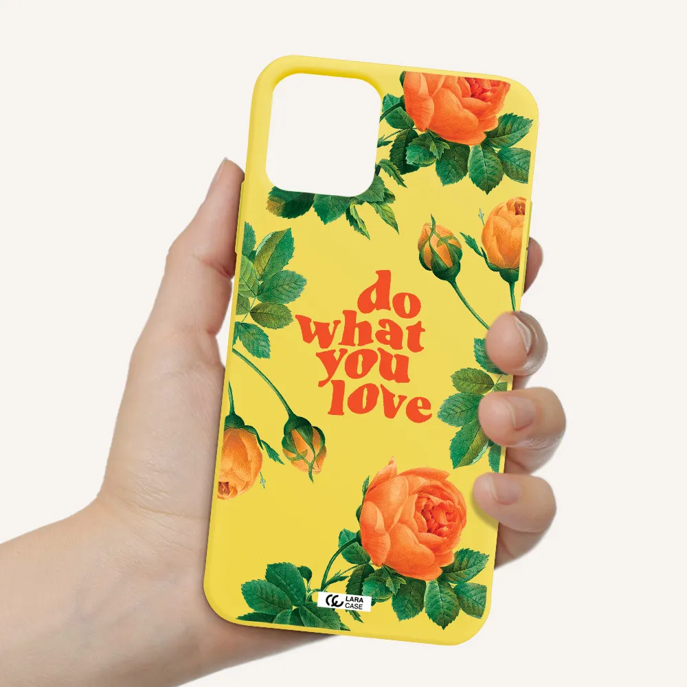 a close up of flowers Apple iPhone 11 pro max Silicone canary yellow Case