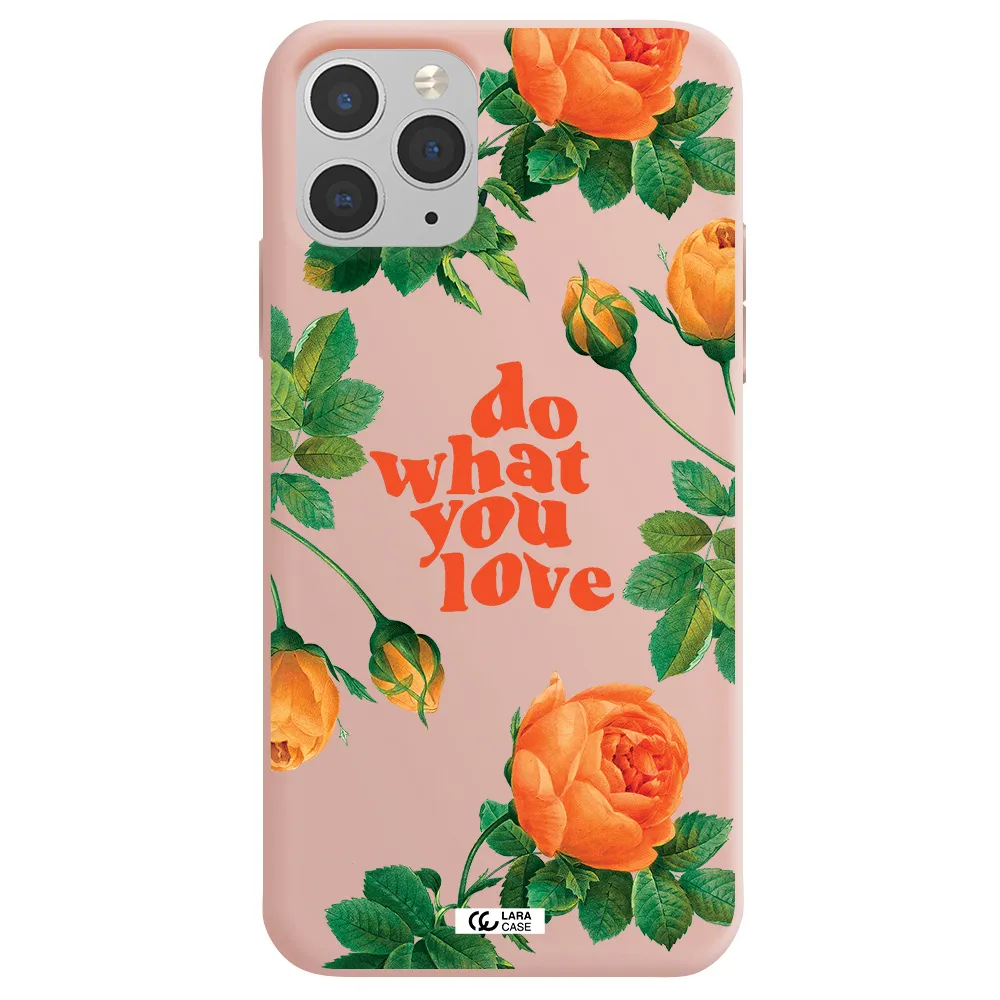 a close up of flowers Apple iPhone 11 pro max Silicone pastel pink Case