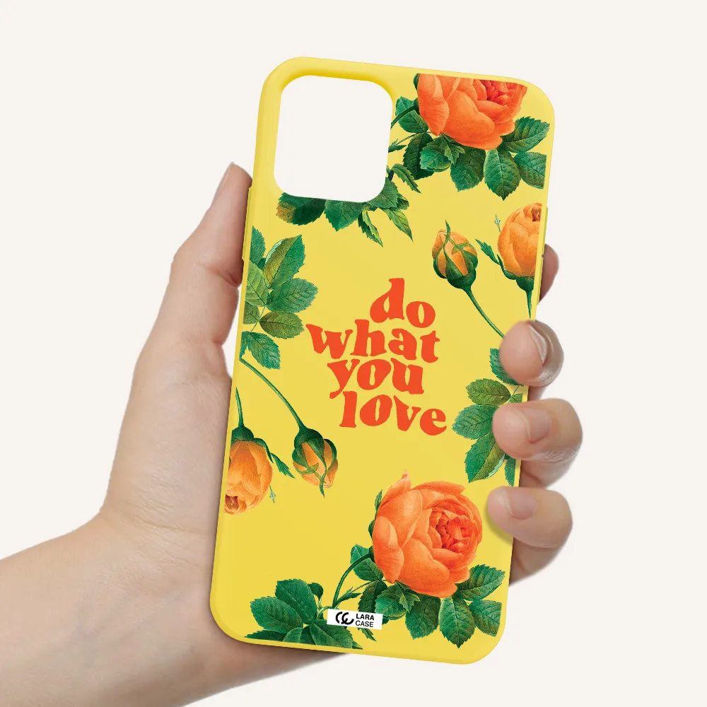 a close up of flowers Apple iPhone 11 pro Silicone canary yellow Case