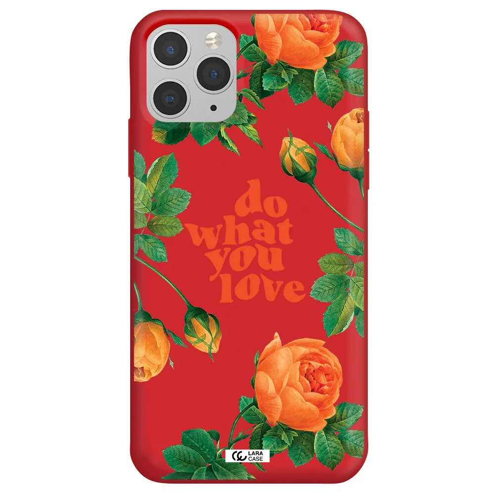 a close up of flowers Apple iPhone 11 pro Silicone Imperial Red Case
