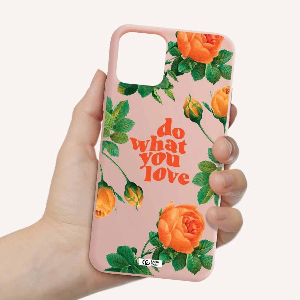 a close up of flowers Apple iPhone 11 pro Silicone pastel pink Case
