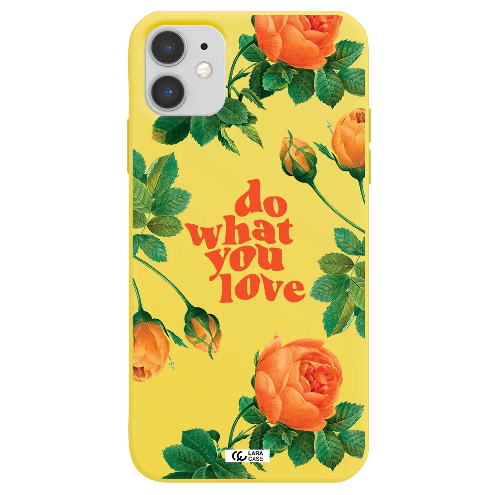 a close up of flowers Apple iPhone 11 Silicone canary yellow Case