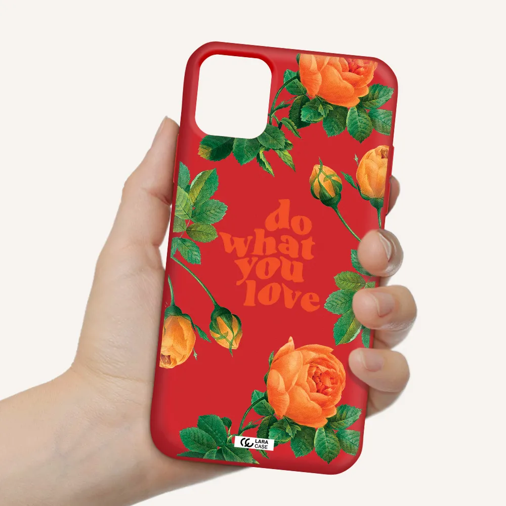 a close up of flowers Apple iPhone 11 Silicone Imperial Red Case