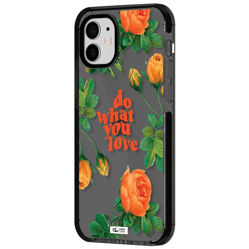 a close up of flowers Apple iPhone 12 impact Smoke Black Case