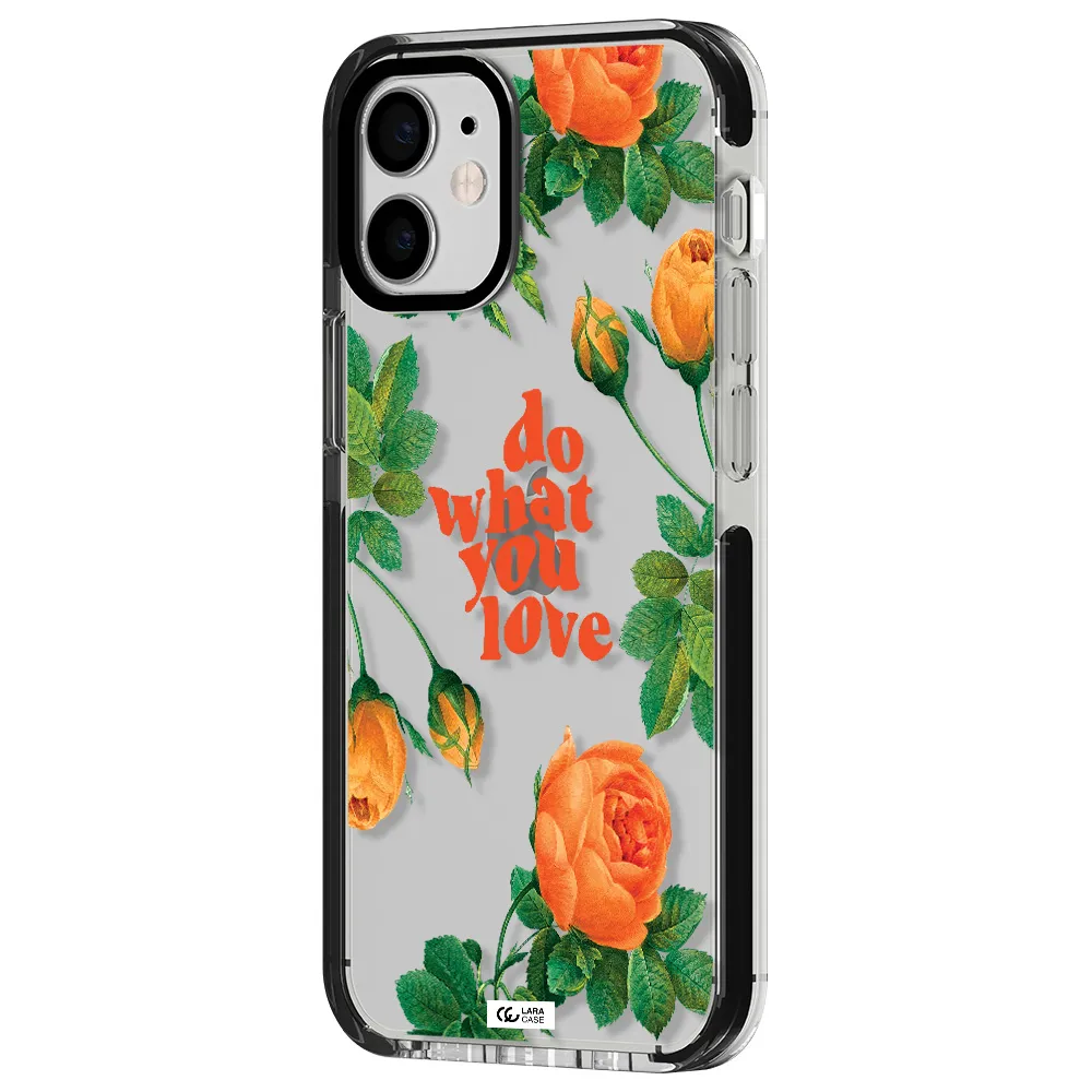 a close up of flowers Apple iPhone 12 mini impact black border Case