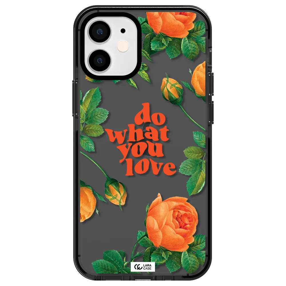 a close up of flowers Apple iPhone 12 mini impact Smoke Black Case