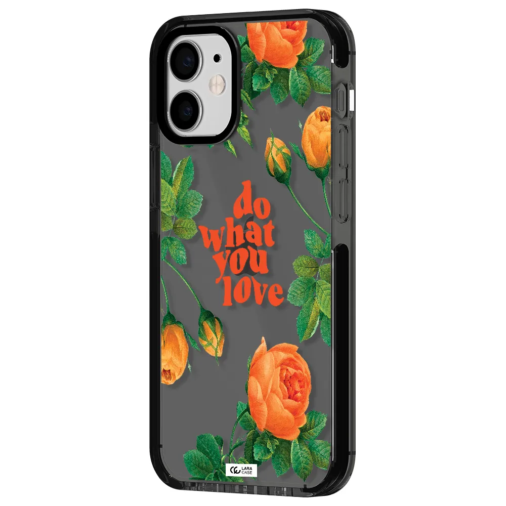 a close up of flowers Apple iPhone 12 mini impact Smoke Black Case