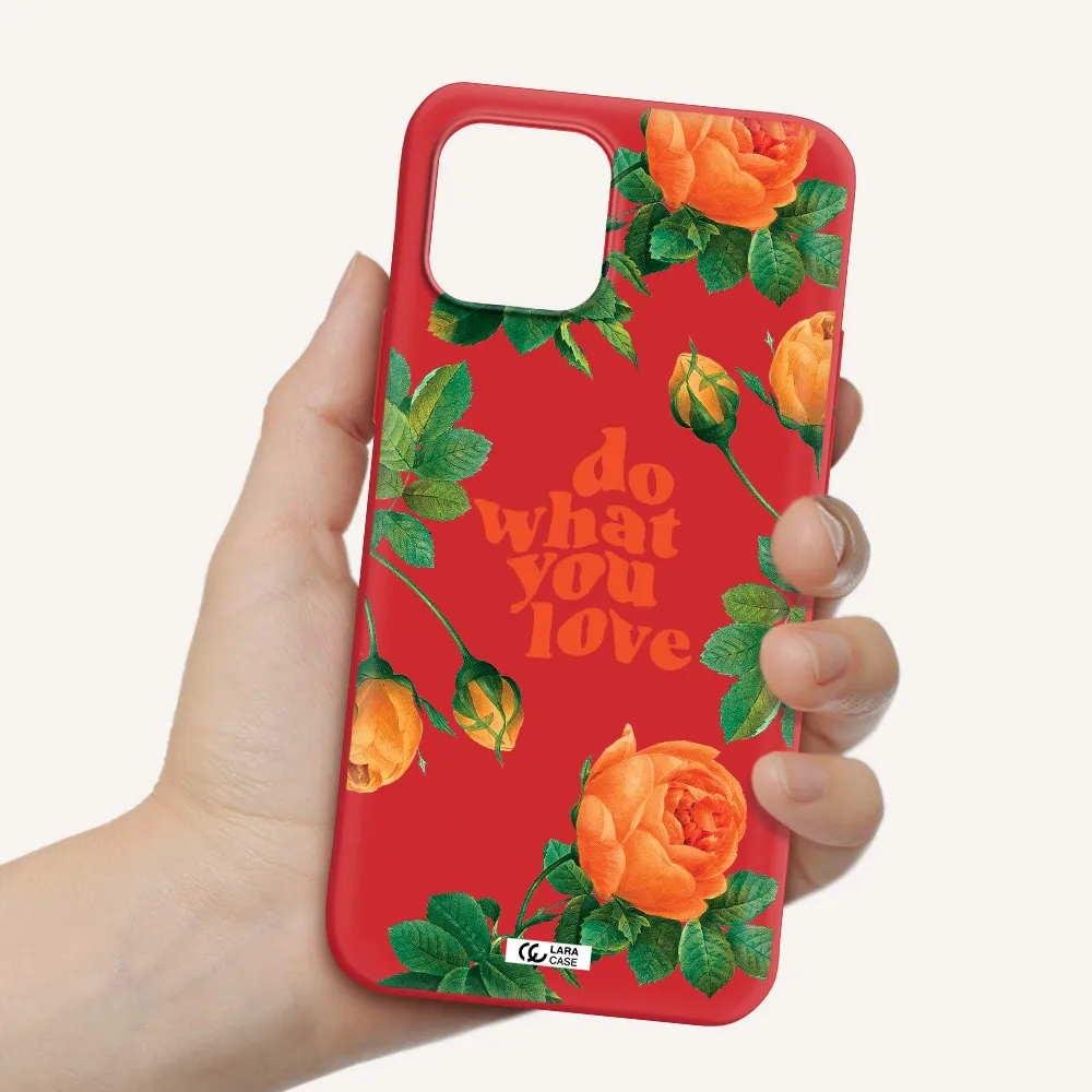 a close up of flowers Apple iPhone 12 mini Silicone Imperial Red Case