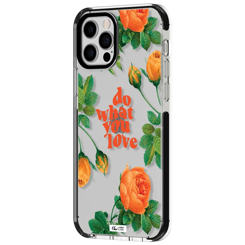 a close up of flowers Apple iPhone 12 pro impact black border Case