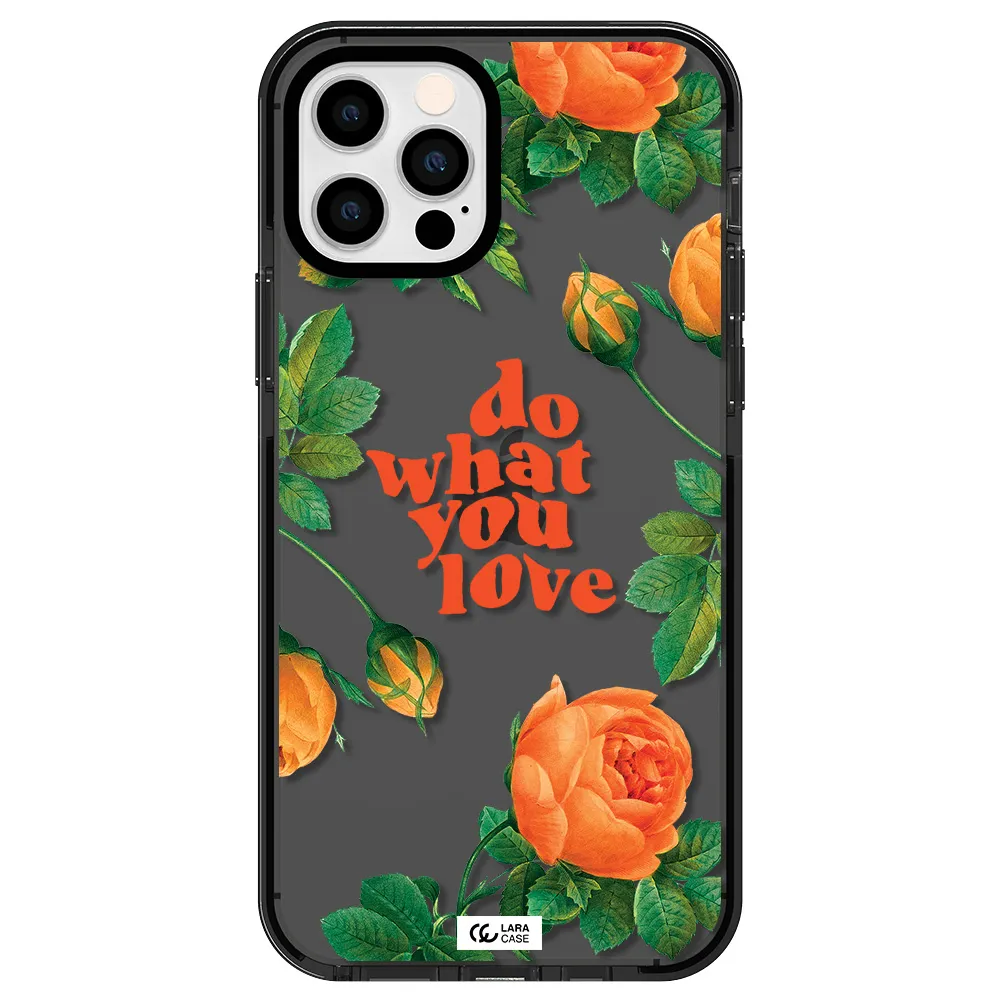 a close up of flowers Apple iPhone 12 pro impact Smoke Black Case