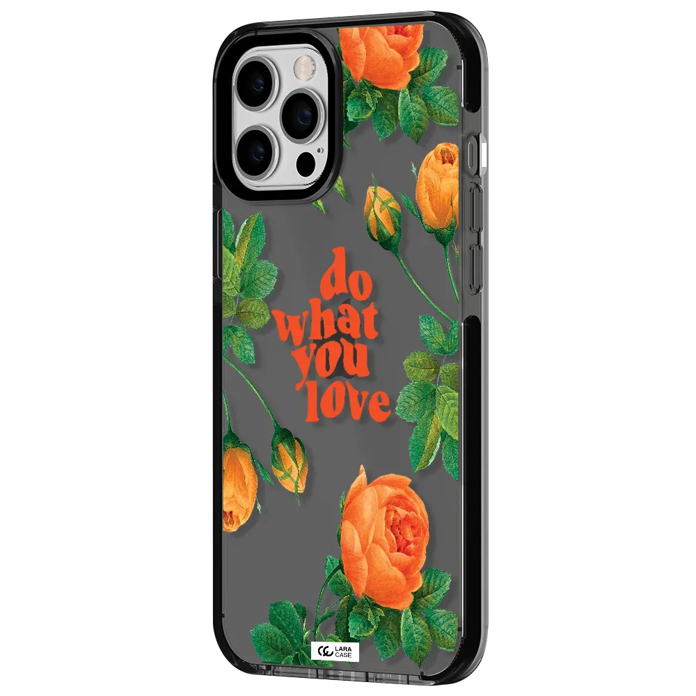 a close up of flowers Apple iPhone 12 pro max impact Smoke Black Case