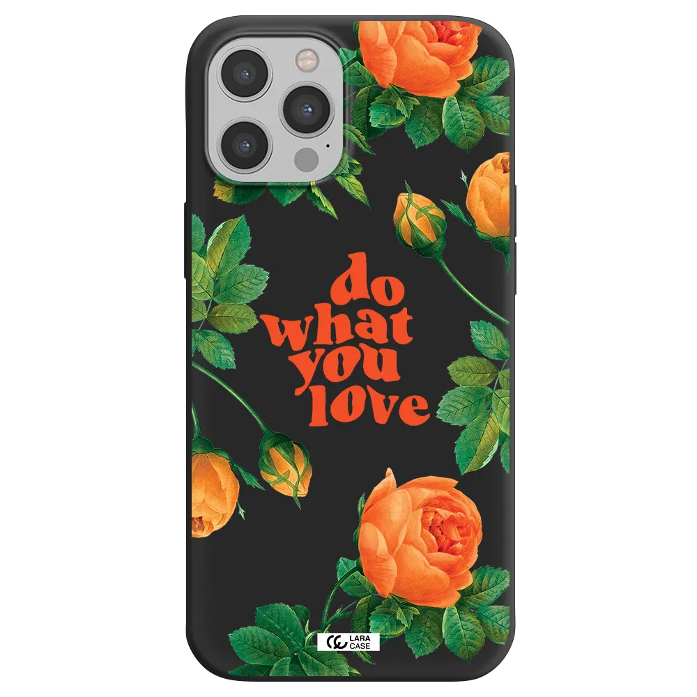 a close up of flowers Apple iPhone 12 pro Silicone black Case