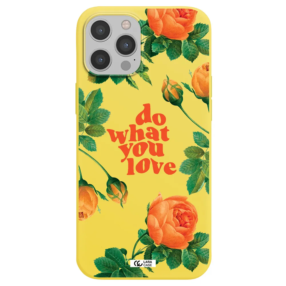 a close up of flowers Apple iPhone 12 pro Silicone canary yellow Case