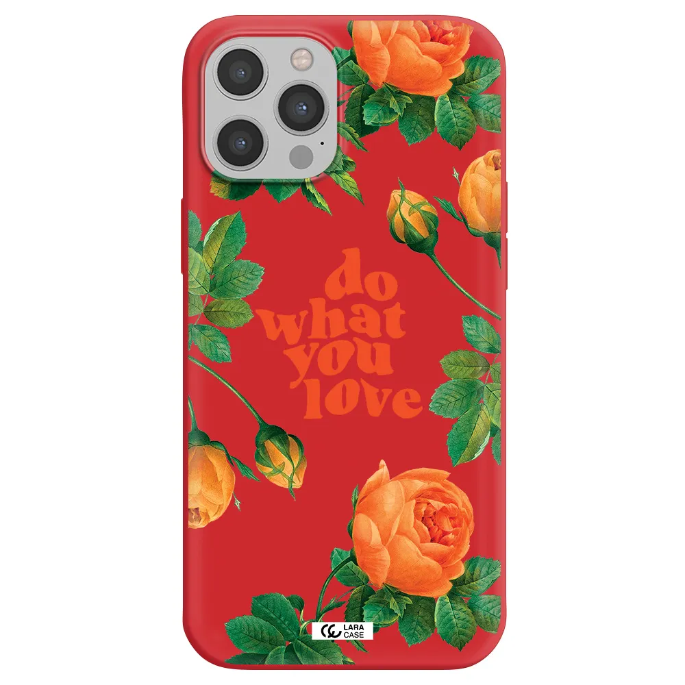 a close up of flowers Apple iPhone 12 pro Silicone Imperial Red Case