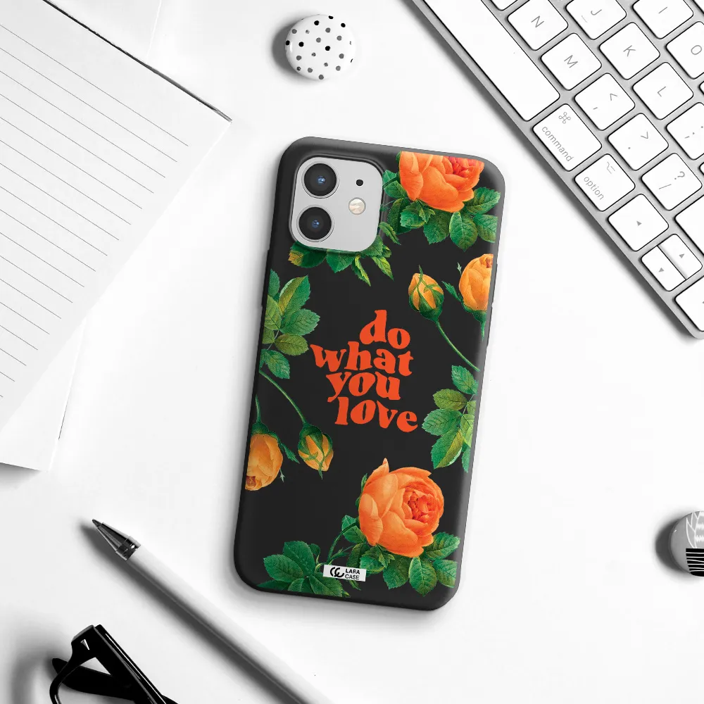 a close up of flowers Apple iPhone 12 Silicone black Case