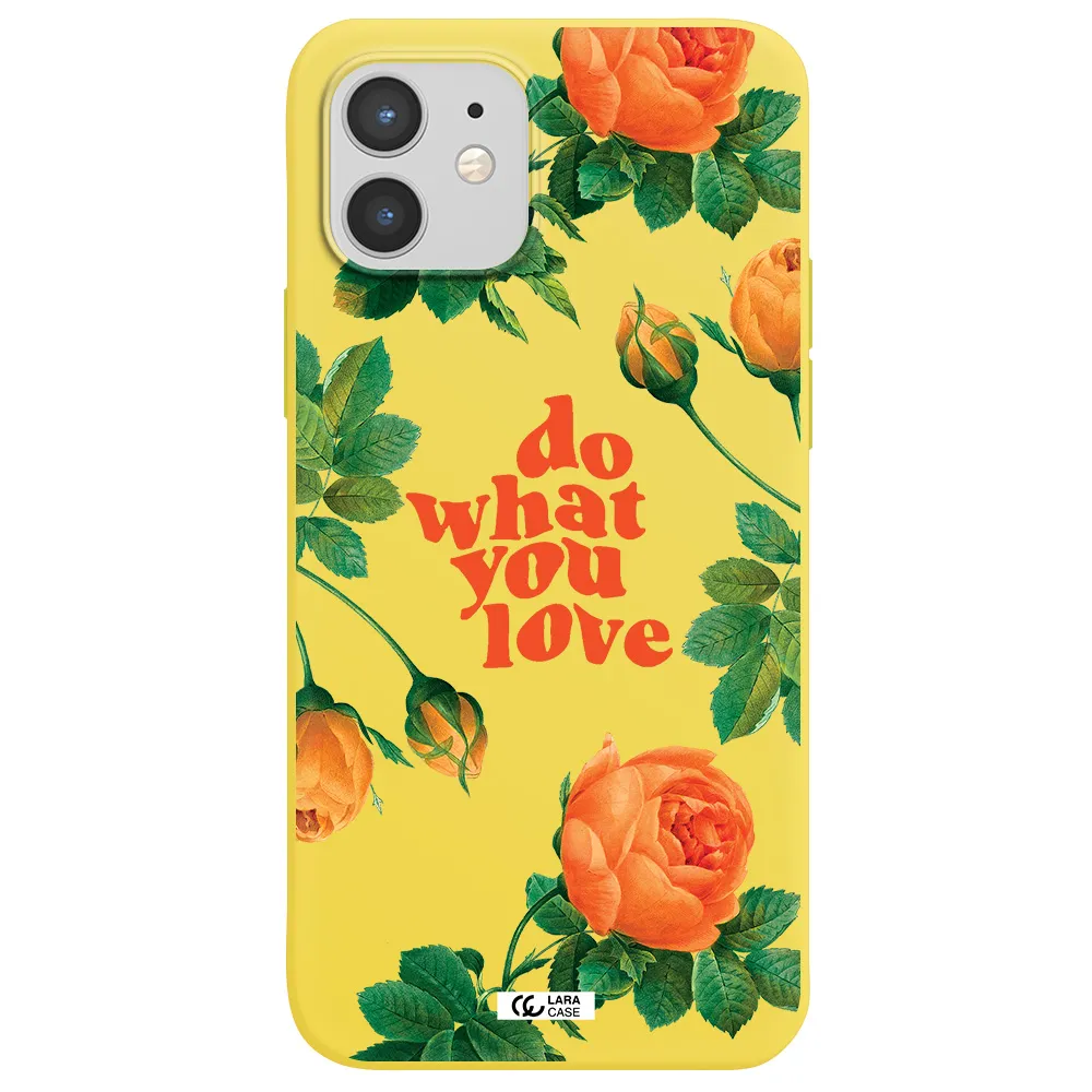 a close up of flowers Apple iPhone 12 Silicone canary yellow Case