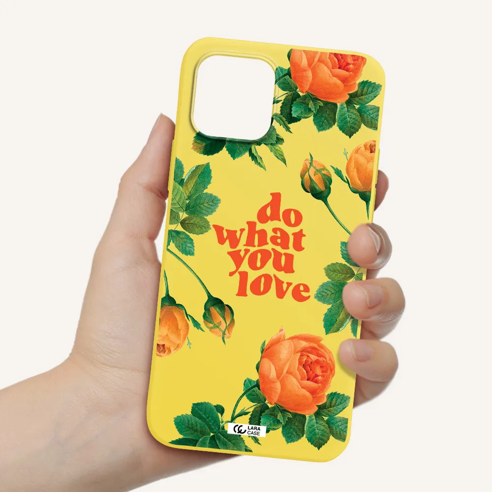 a close up of flowers Apple iPhone 12 Silicone canary yellow Case