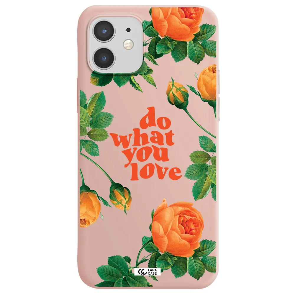 a close up of flowers Apple iPhone 12 Silicone pastel pink Case