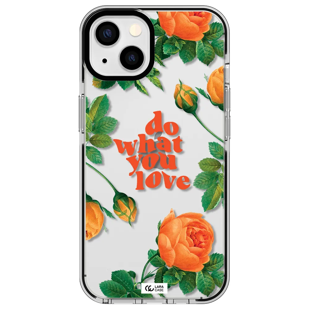 a close up of flowers Apple iPhone 13 impact black border Case