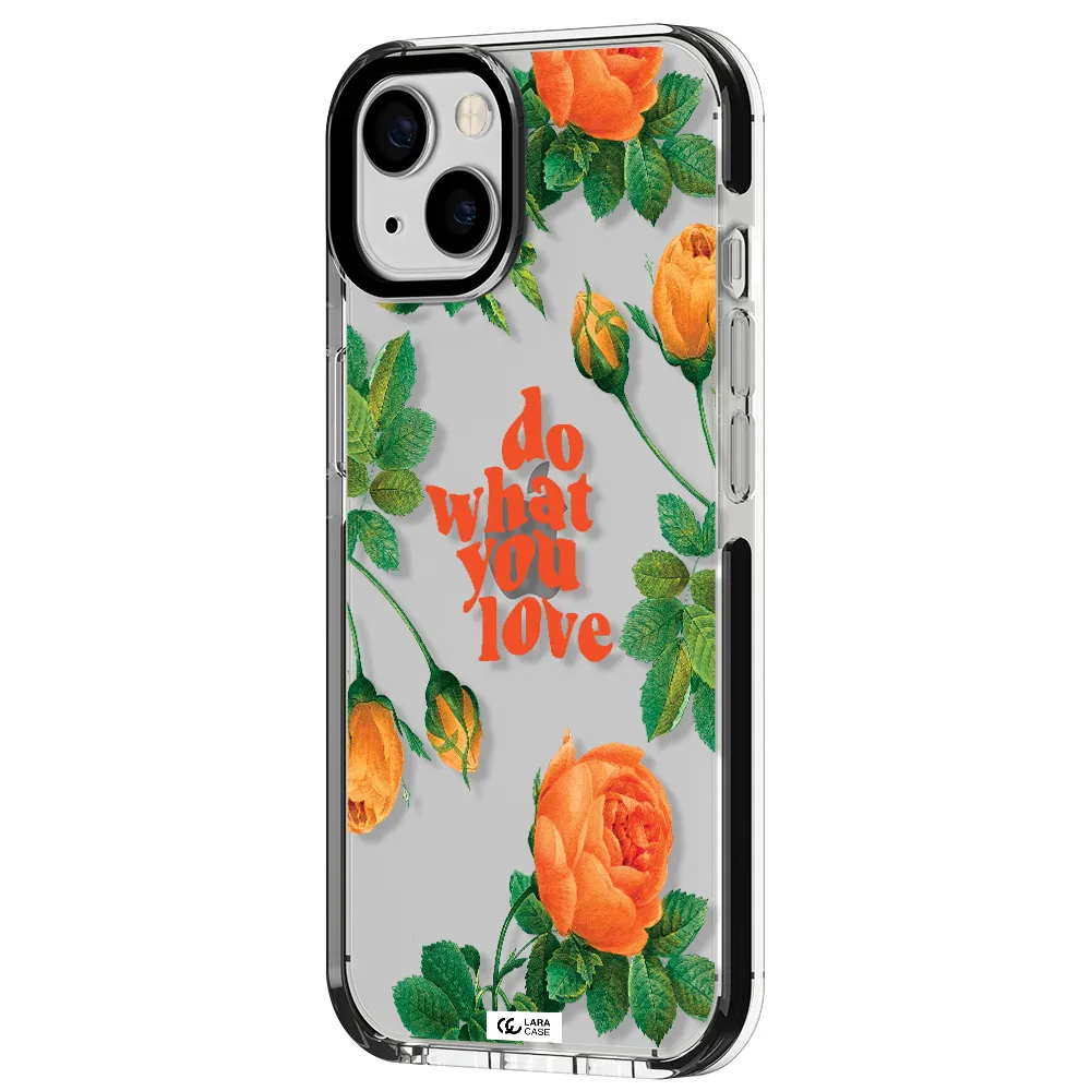 a close up of flowers Apple iPhone 13 impact black border Case