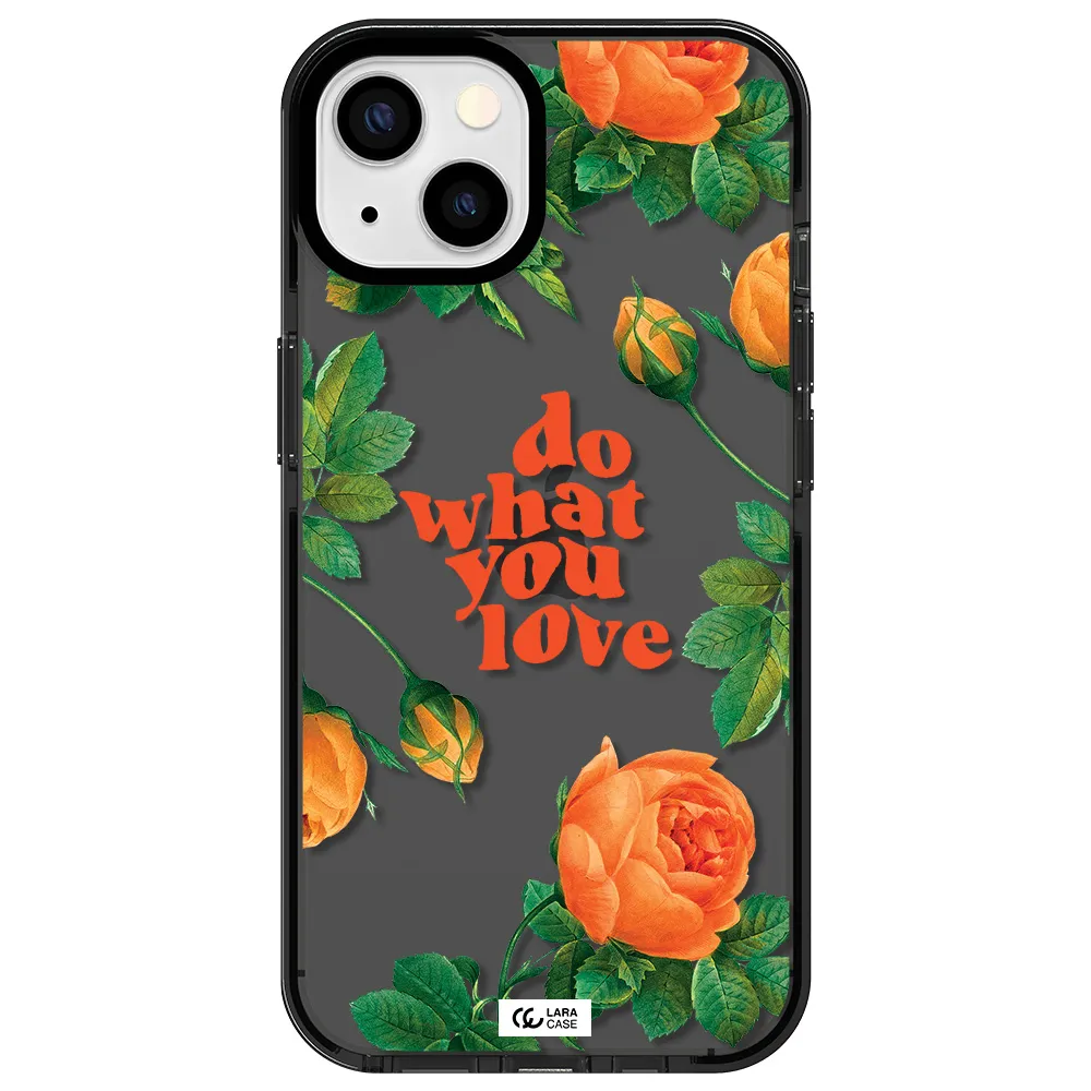 a close up of flowers Apple iPhone 13 impact Smoke Black Case