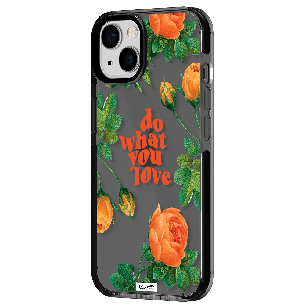 a close up of flowers Apple iPhone 13 impact Smoke Black Case