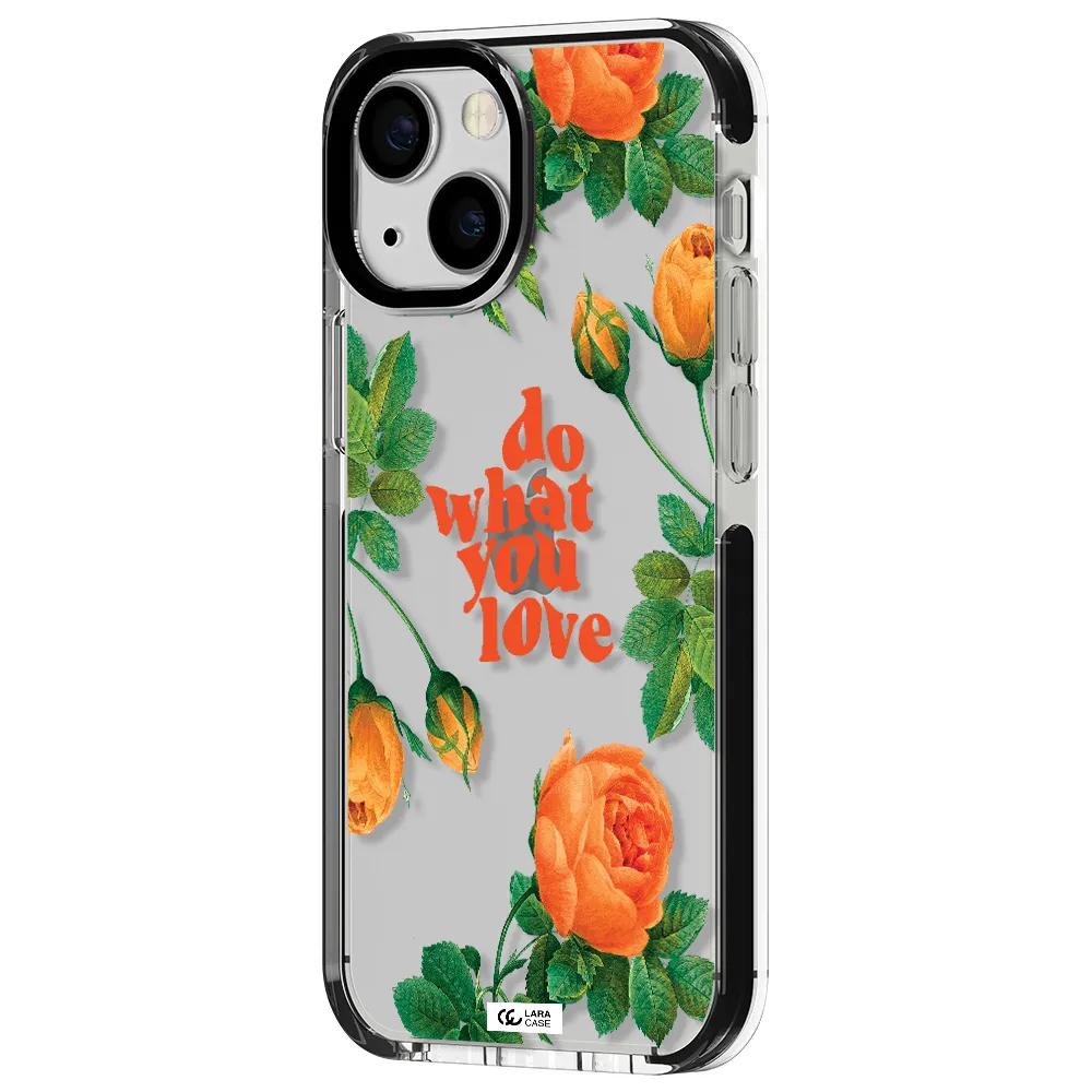 a close up of flowers Apple iPhone 13 mini impact black border Case