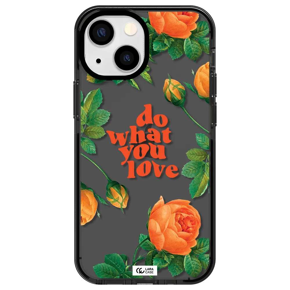 a close up of flowers Apple iPhone 13 mini impact Smoke Black Case