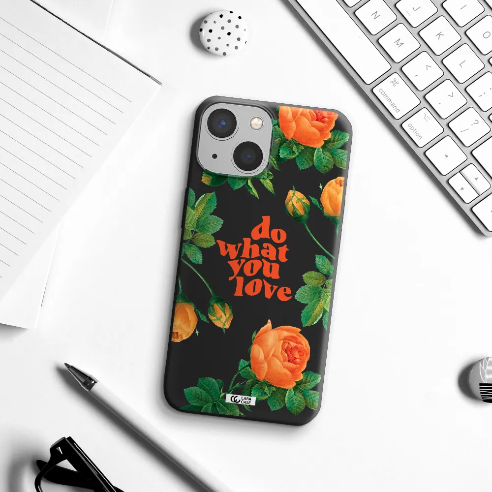 a close up of flowers Apple iPhone 13 mini Silicone black Case