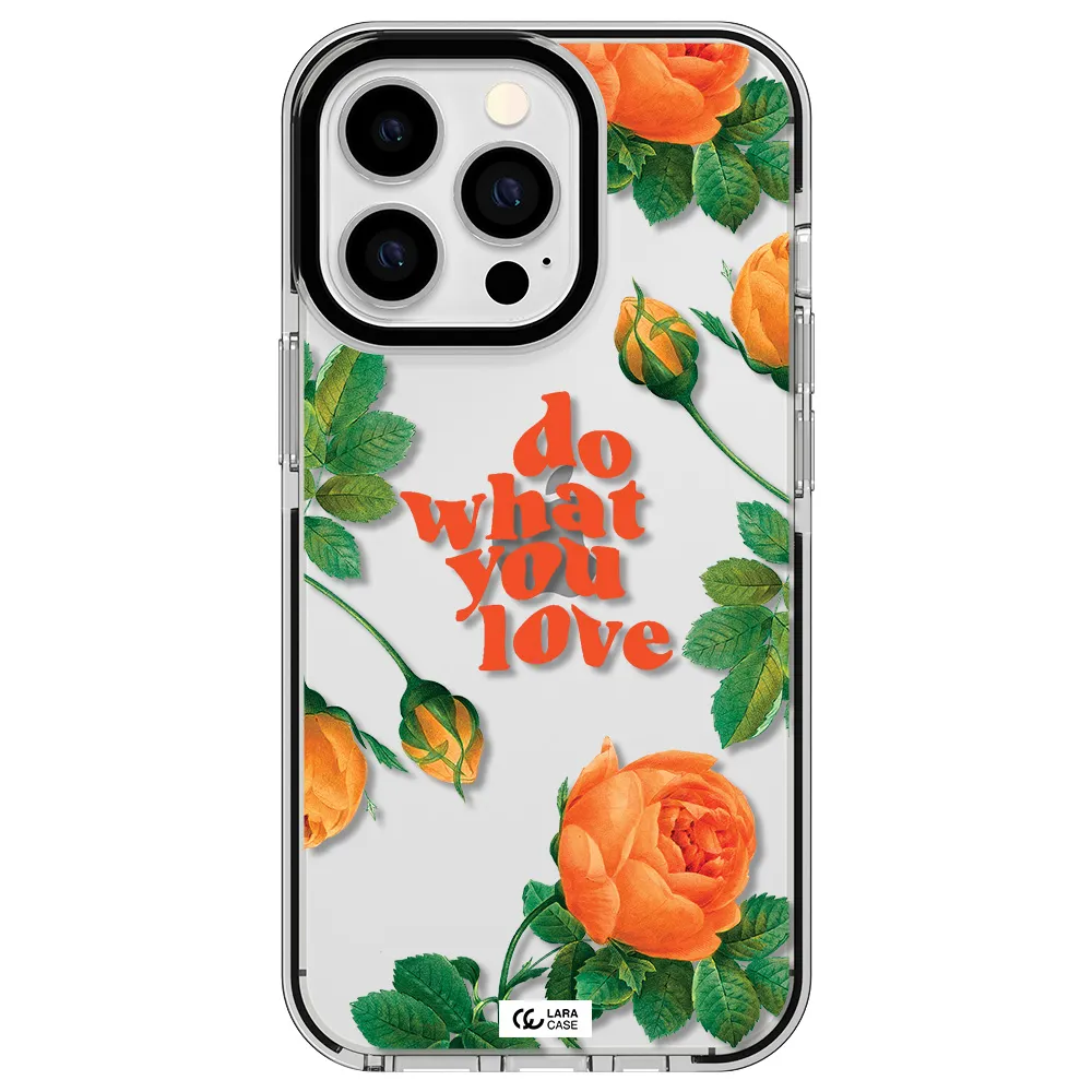 a close up of flowers Apple iPhone 13 Pro impact black border Case