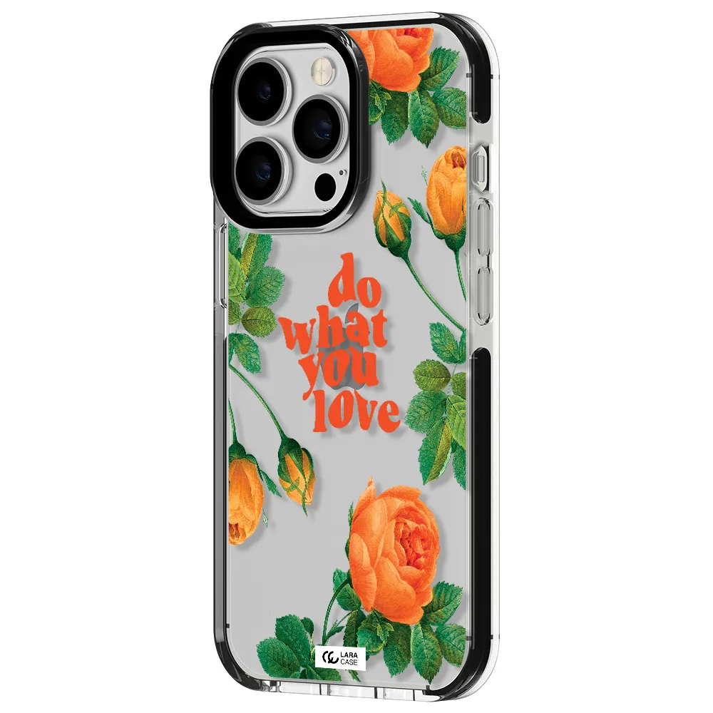 a close up of flowers Apple iPhone 13 Pro impact black border Case