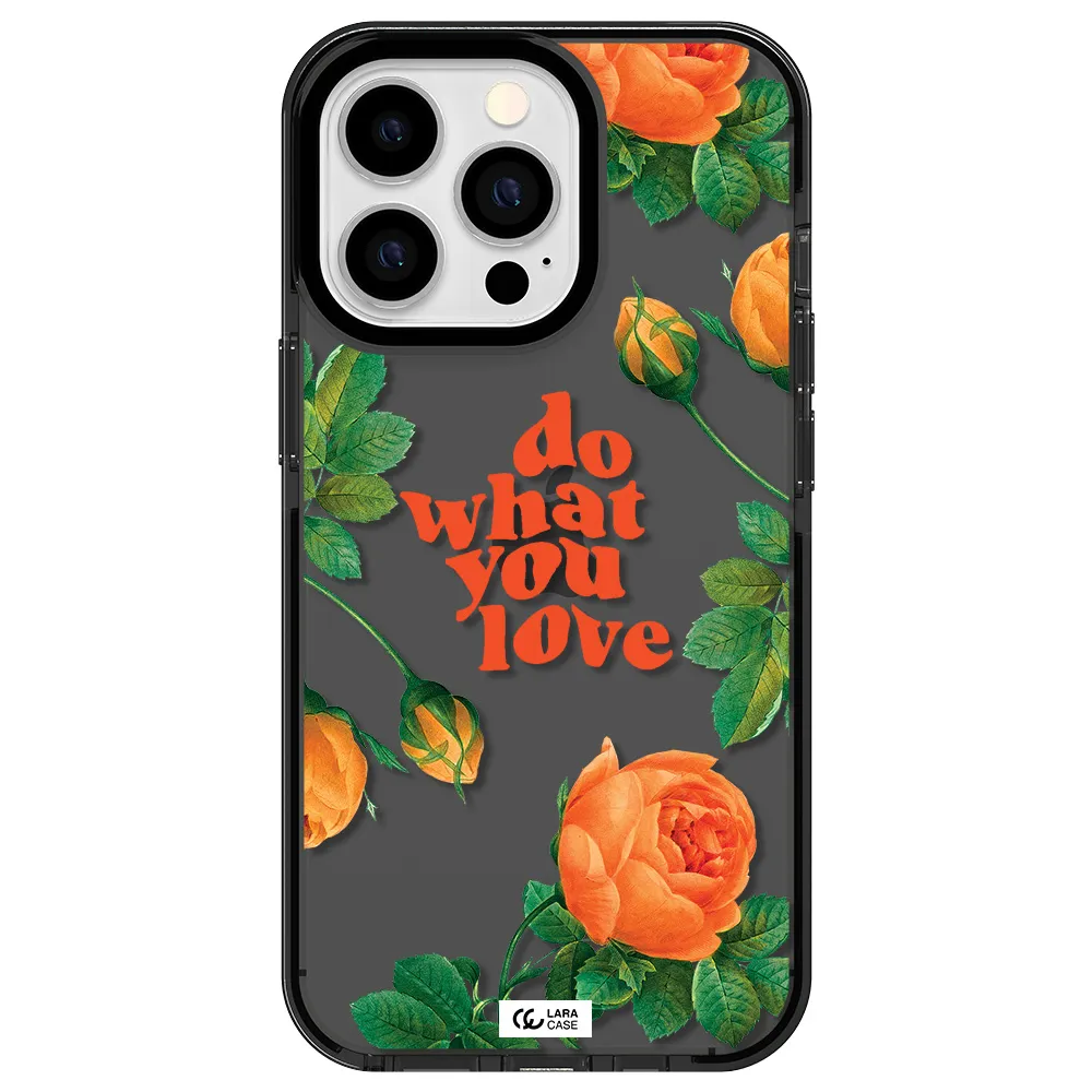 a close up of flowers Apple iPhone 13 Pro impact Smoke Black Case