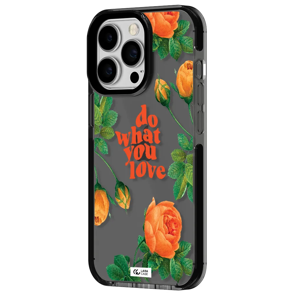 a close up of flowers Apple iPhone 13 Pro impact Smoke Black Case