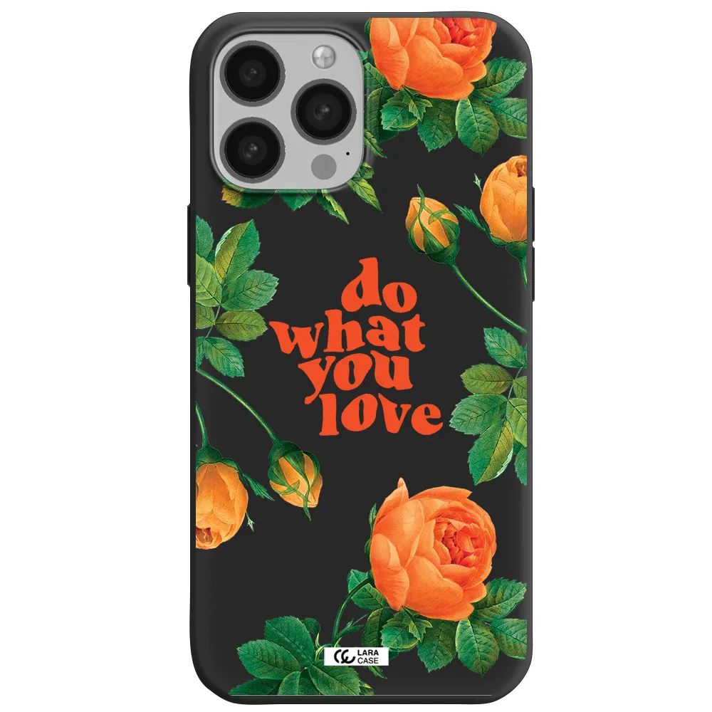 a close up of flowers Apple iPhone 13 Pro Max Silicone black Case