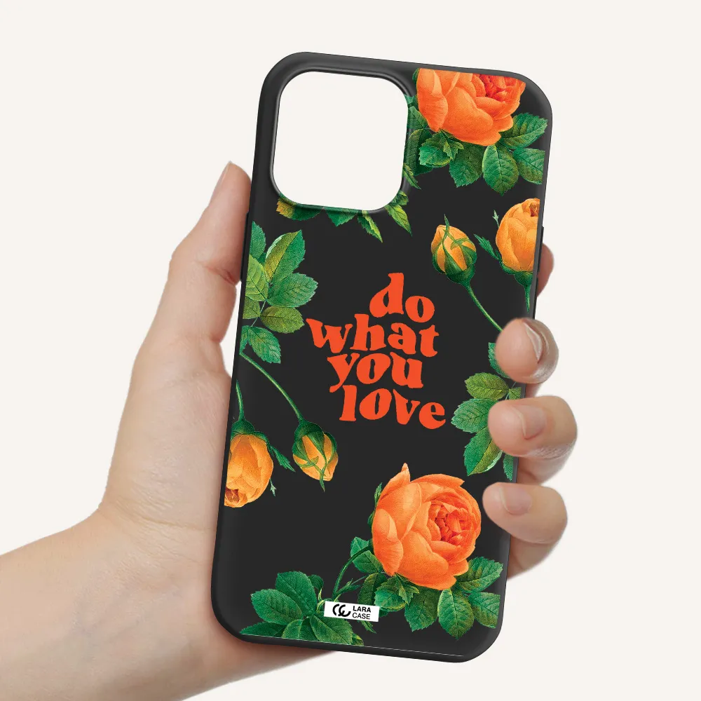 a close up of flowers Apple iPhone 13 Pro Max Silicone black Case