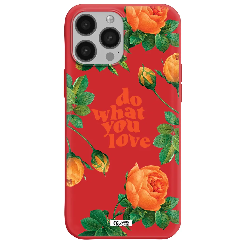 a close up of flowers Apple iPhone 13 Pro Max Silicone Imperial Red Case