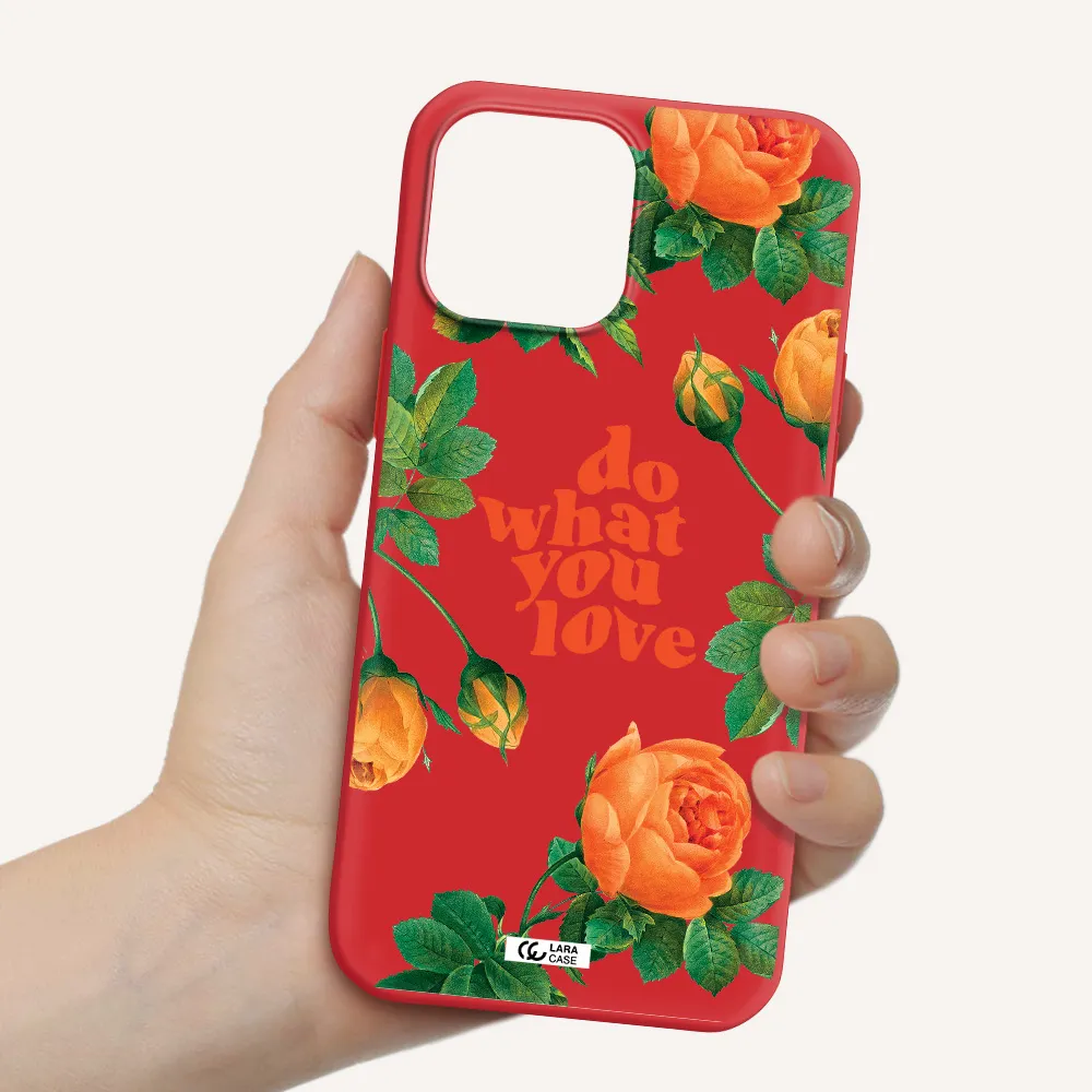 a close up of flowers Apple iPhone 13 Pro Silicone Imperial Red Case