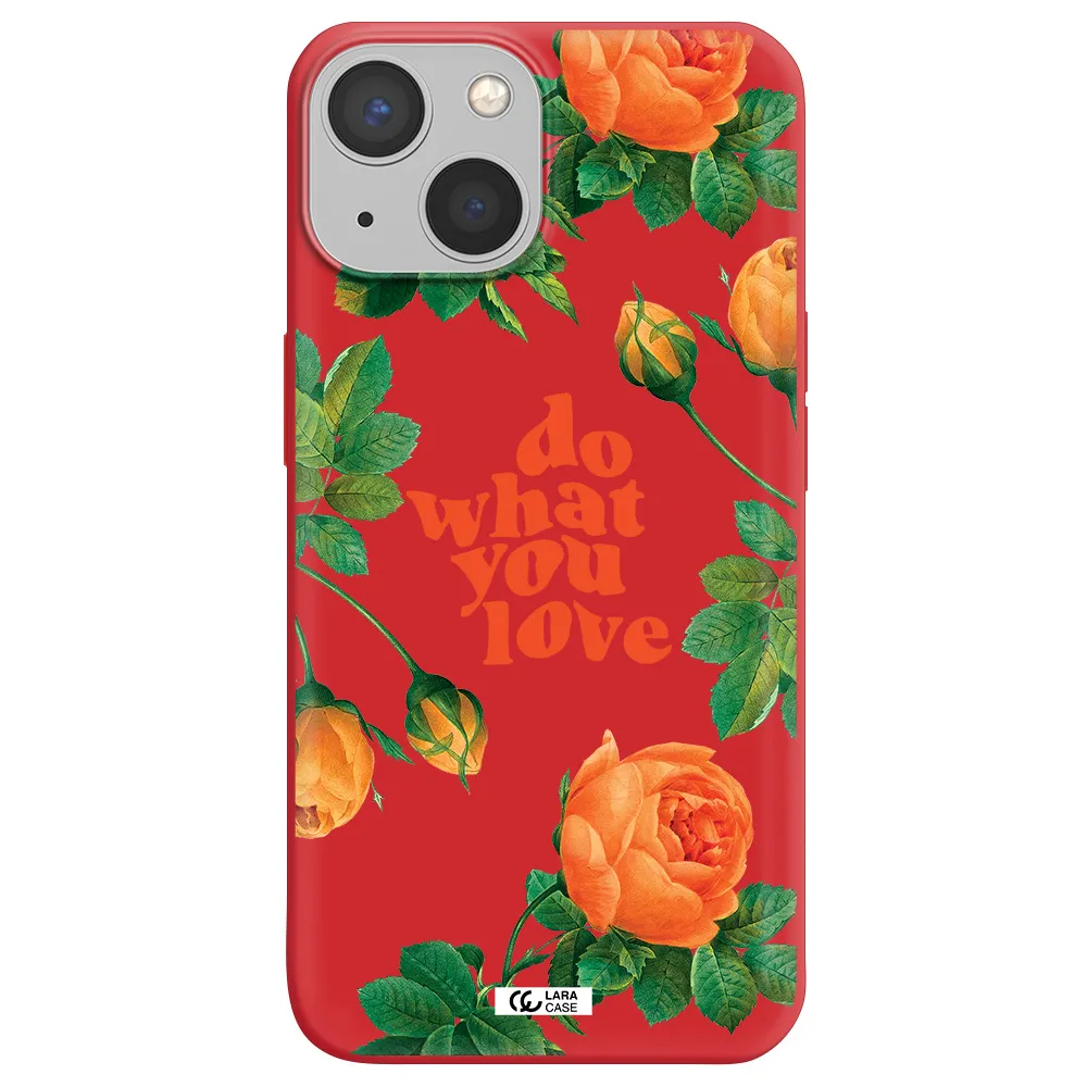 a close up of flowers Apple iPhone 13 Silicone Imperial Red Case